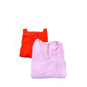 Chris Gramer Vince Camuto Womens Chiffon Crepe Tops Purple Orange Size 3 M Lot 2